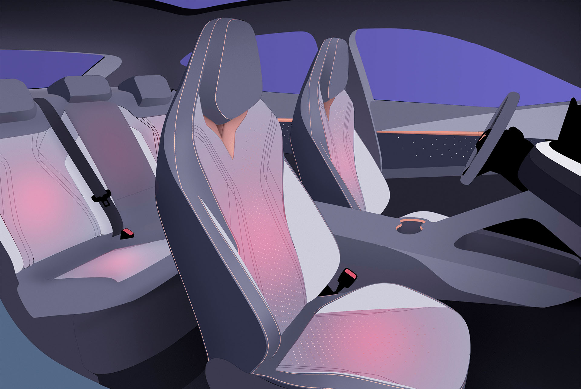 ilustracja przedstawiająca podgrzewane fotele samochodowe smart cupra